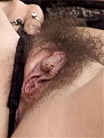 Really slutty brunette with nice hairy bush gets a lot of cock in her